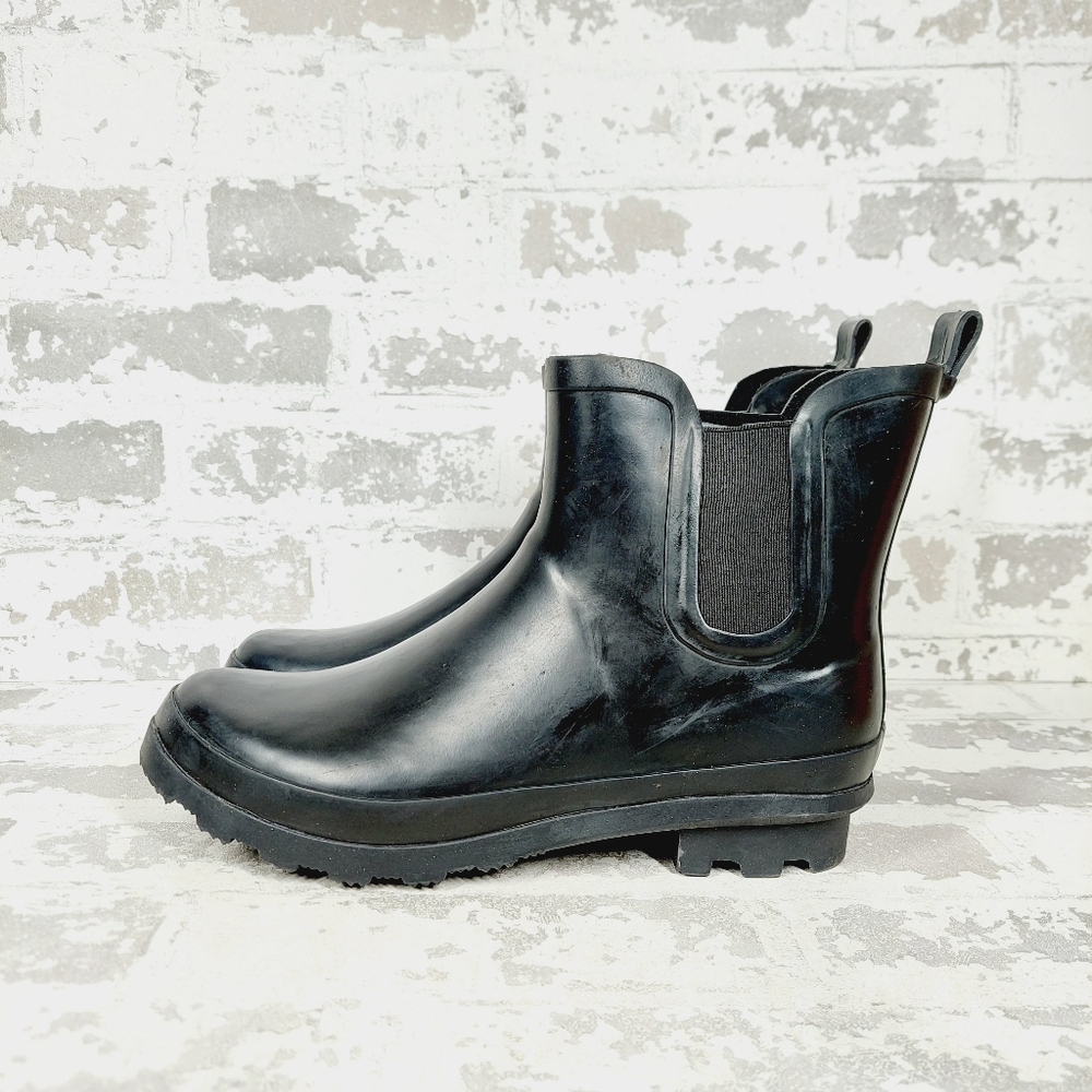 NEW Nordstrom Rack Black Elastic Gore Slip On Ankle Boots W278